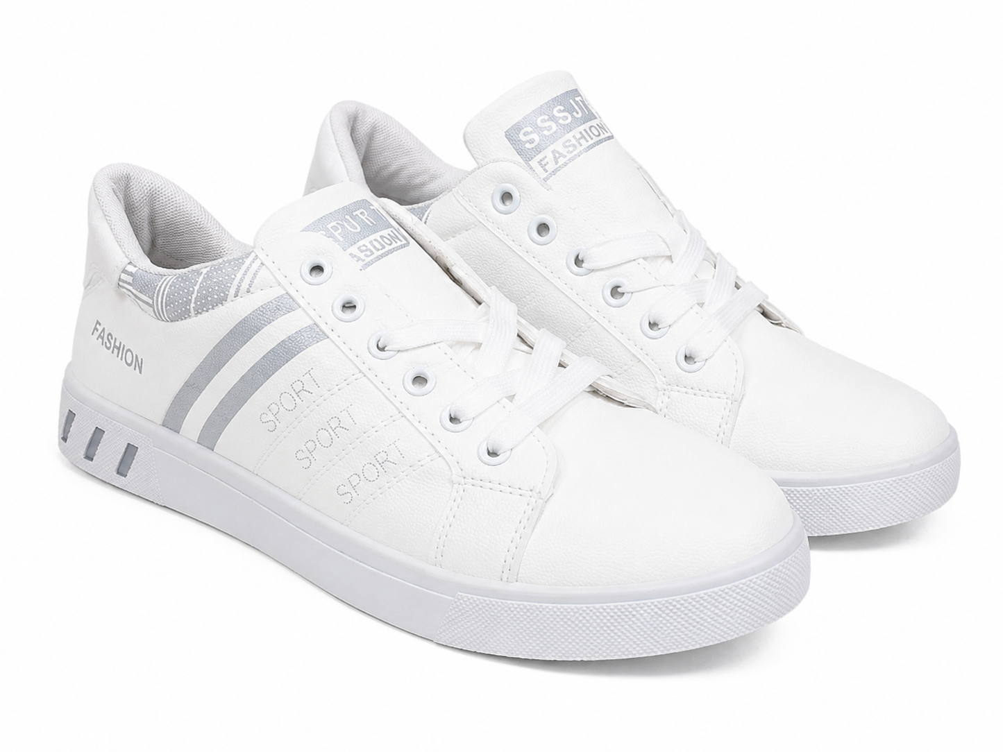 Zapatos Deportivos Casuales Blancos para Hombre con Cordones, Talla 43.