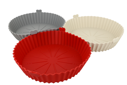 Moldes de silicona reutilizables diseñados para freidoras de aire.