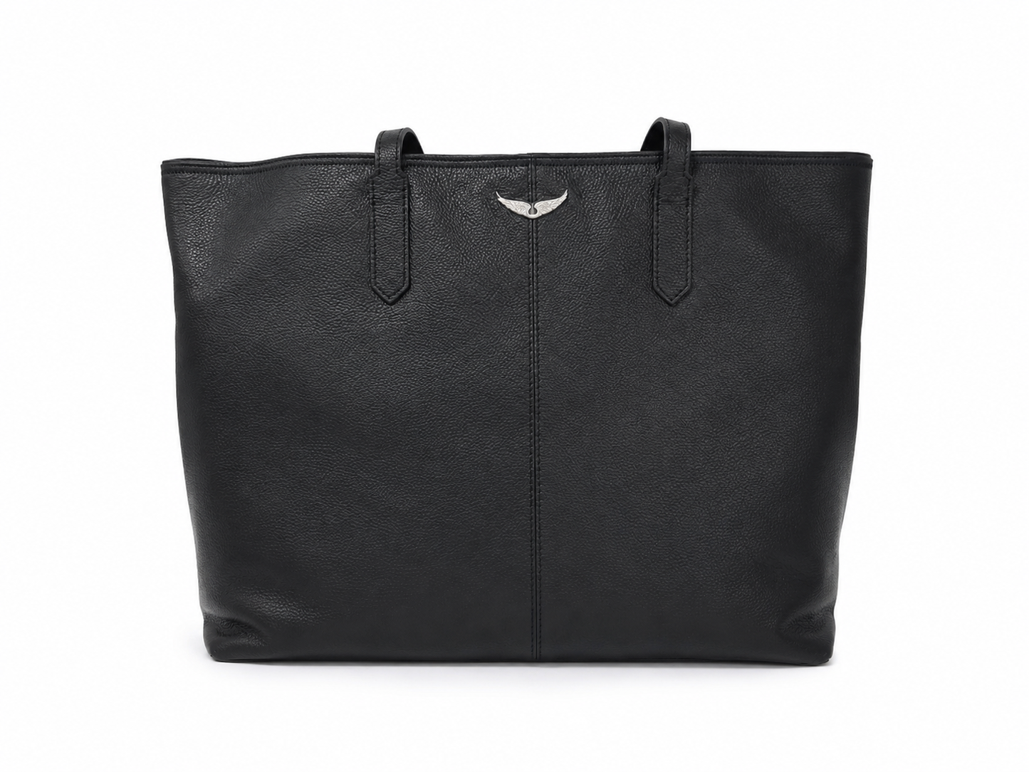 Bolso Grande de Cuero Sintético Negro para Mujer.