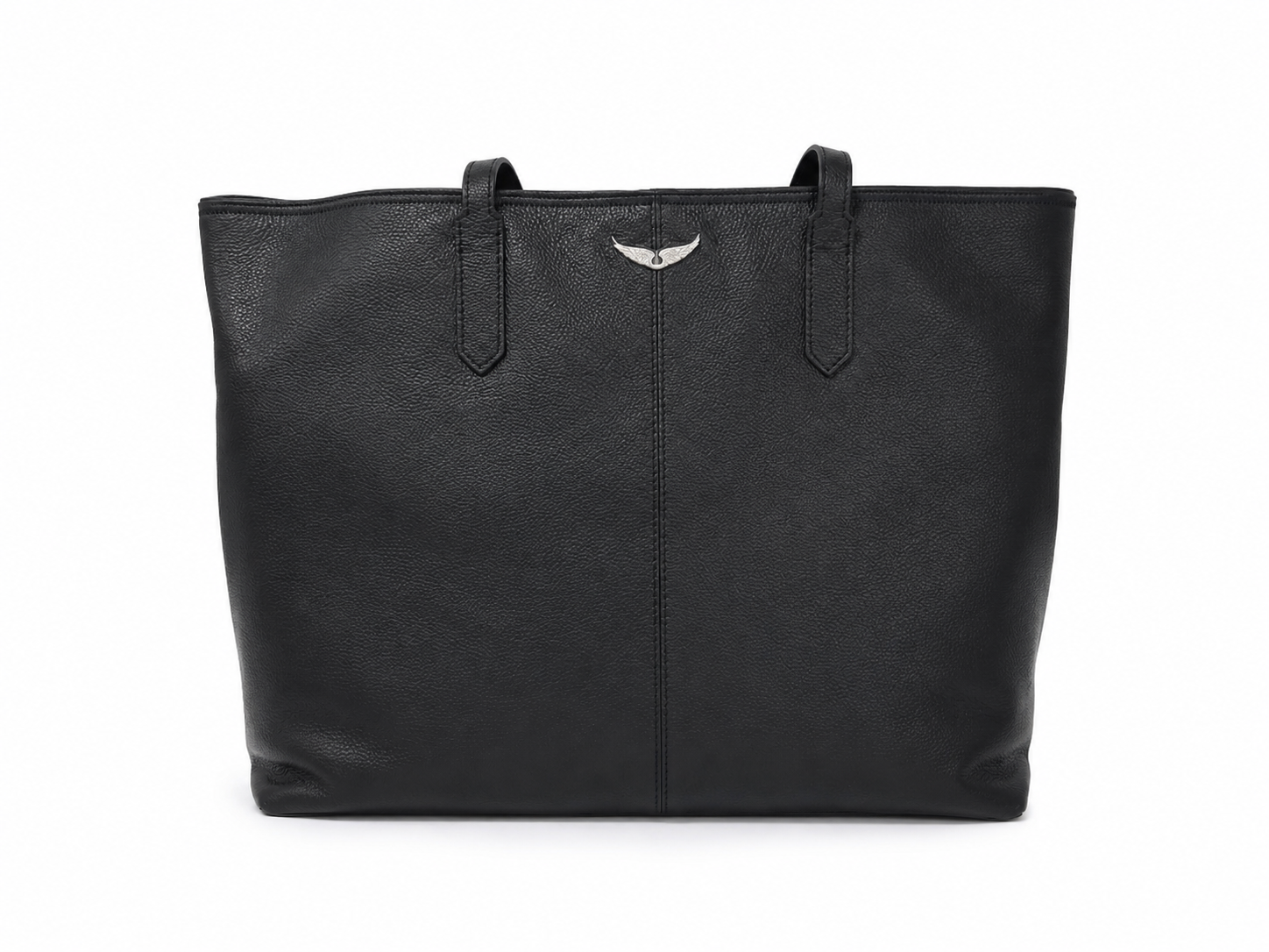 Bolso Grande de Cuero Sintético Negro para Mujer.