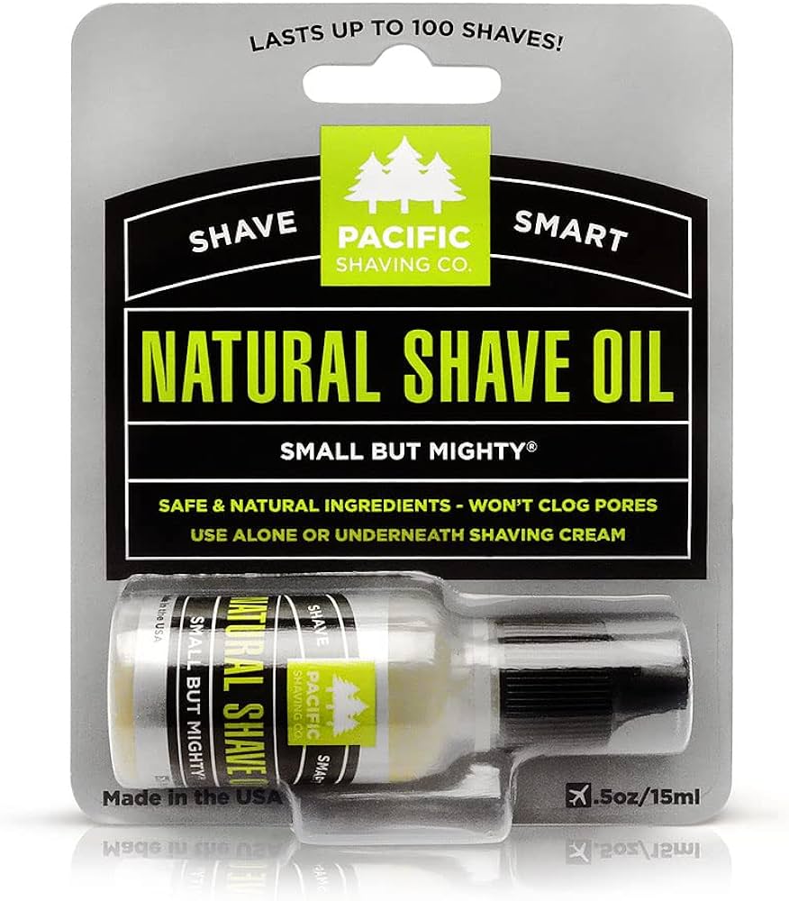 Aceite de afeitado natural de 0.5 oz 15 ml.