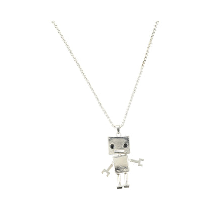 Collar gris con dige robot mecanico