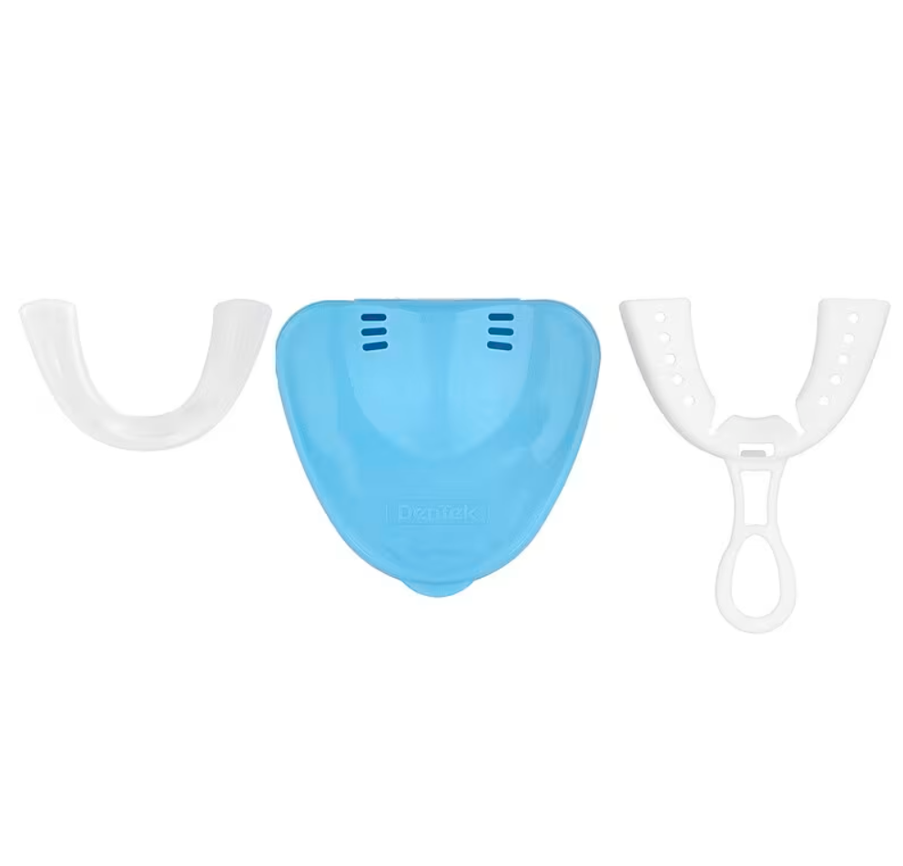Protector dental diseñado para moldearse en casa y prevenir el desgaste por bruxismo.