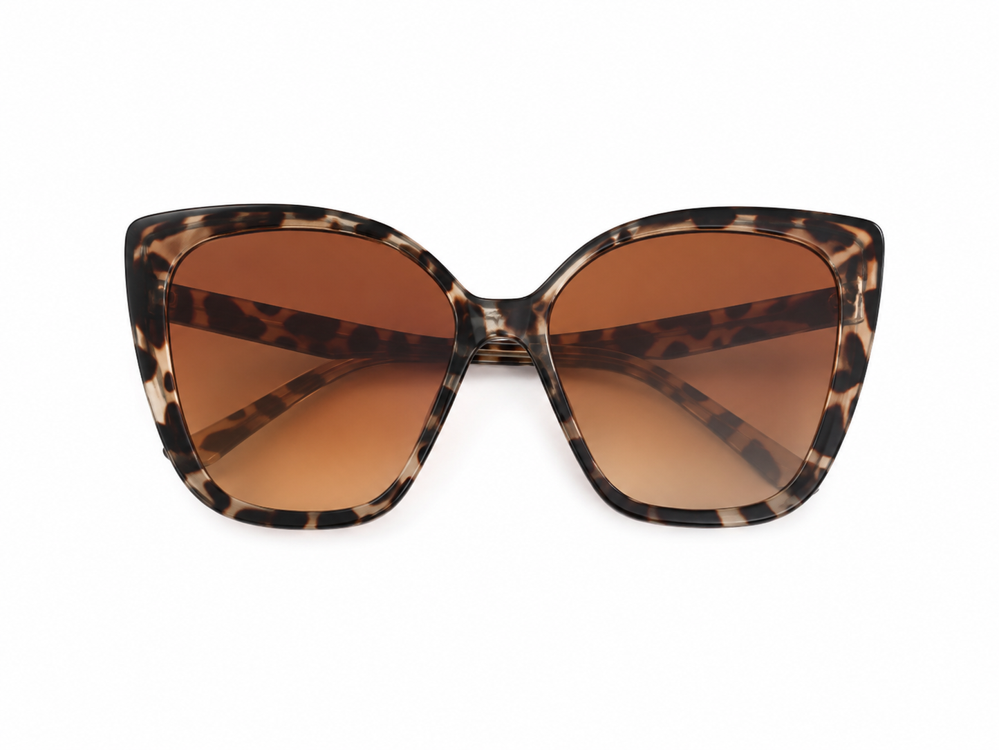 Gafas de Sol Cuadradas con Diseño Carey y Lentes Marrón Degradado.