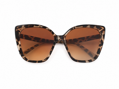 Gafas de Sol Cuadradas con Diseño Carey y Lentes Marrón Degradado.