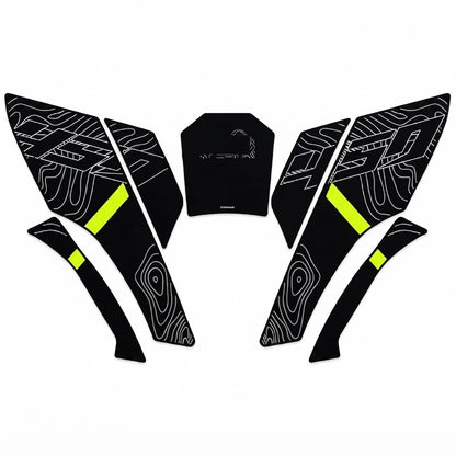 Juego de protectores adhesivos antideslizantes para el tanque de combustible de la motocicleta CFMOTO 450MT (modelo 2024 en adelante).