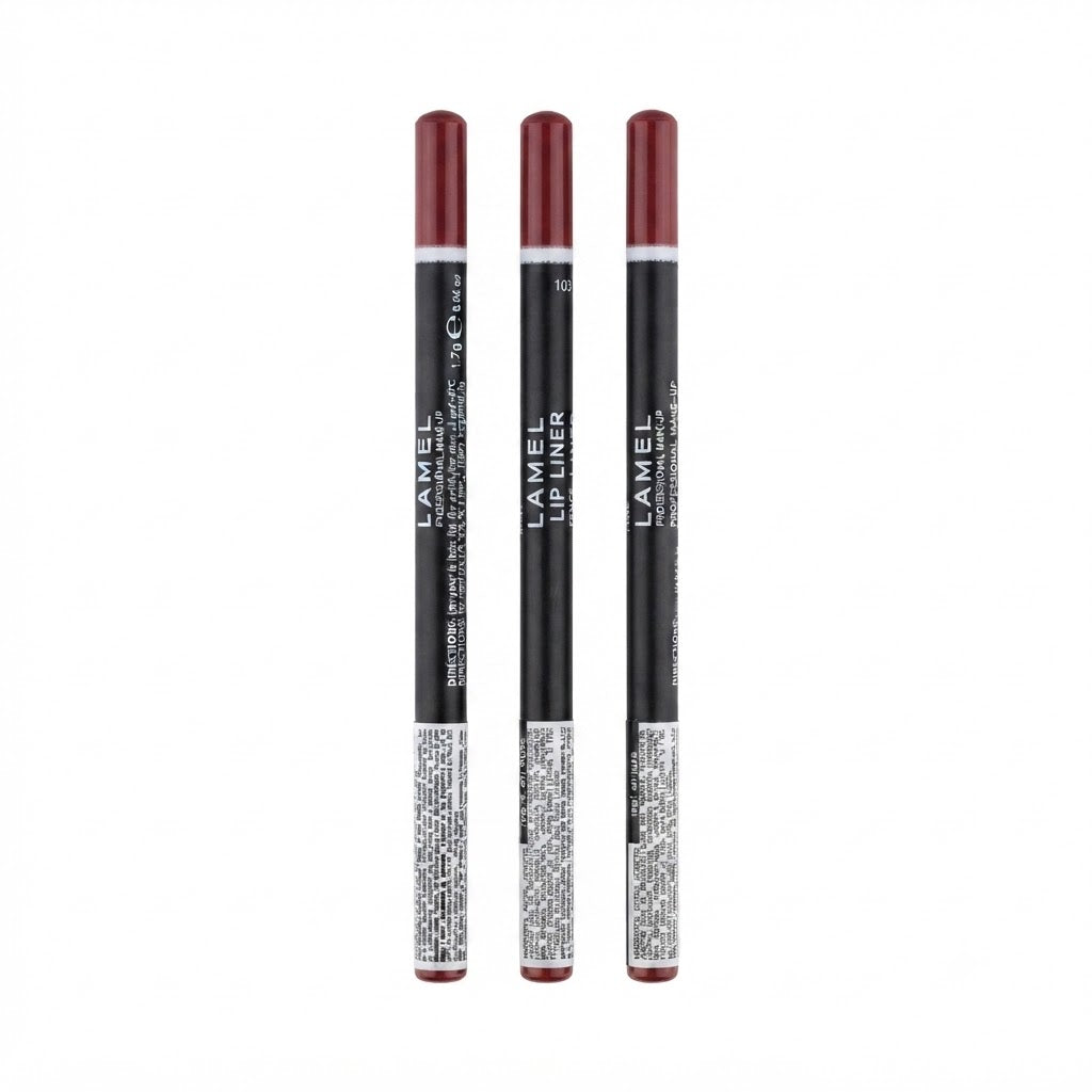 Pack de 3  Delineadores de labios con fórmula de larga duración, tono 406, 401, 406.