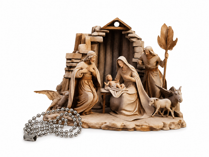Adorno Colgante Decorativo con Escena del Nacimiento para Árbol de Navidad.