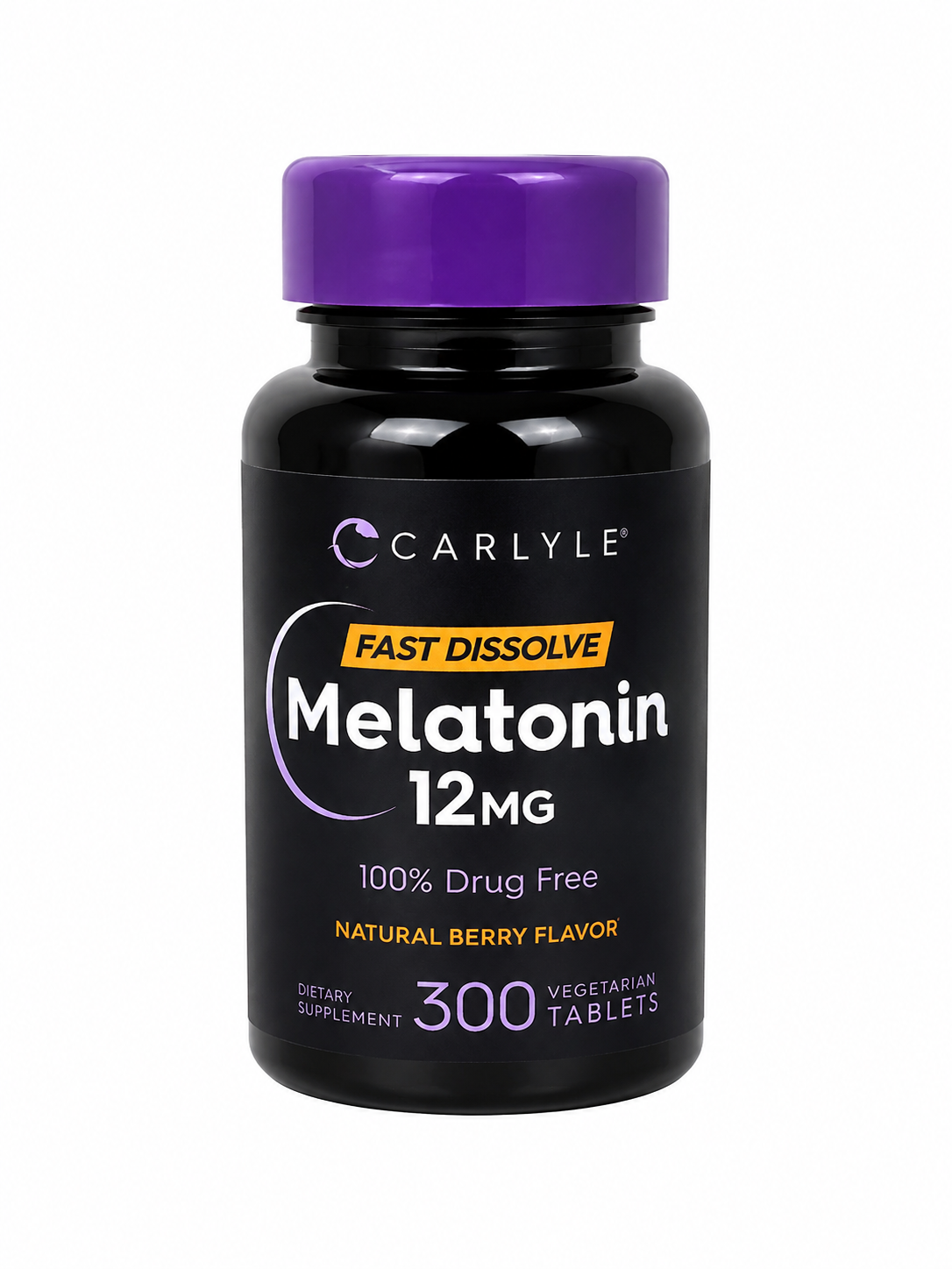 Melatonina de disolución rápida 12 mg sabor natural a frutos rojos, 300 tabletas vegetarianas.