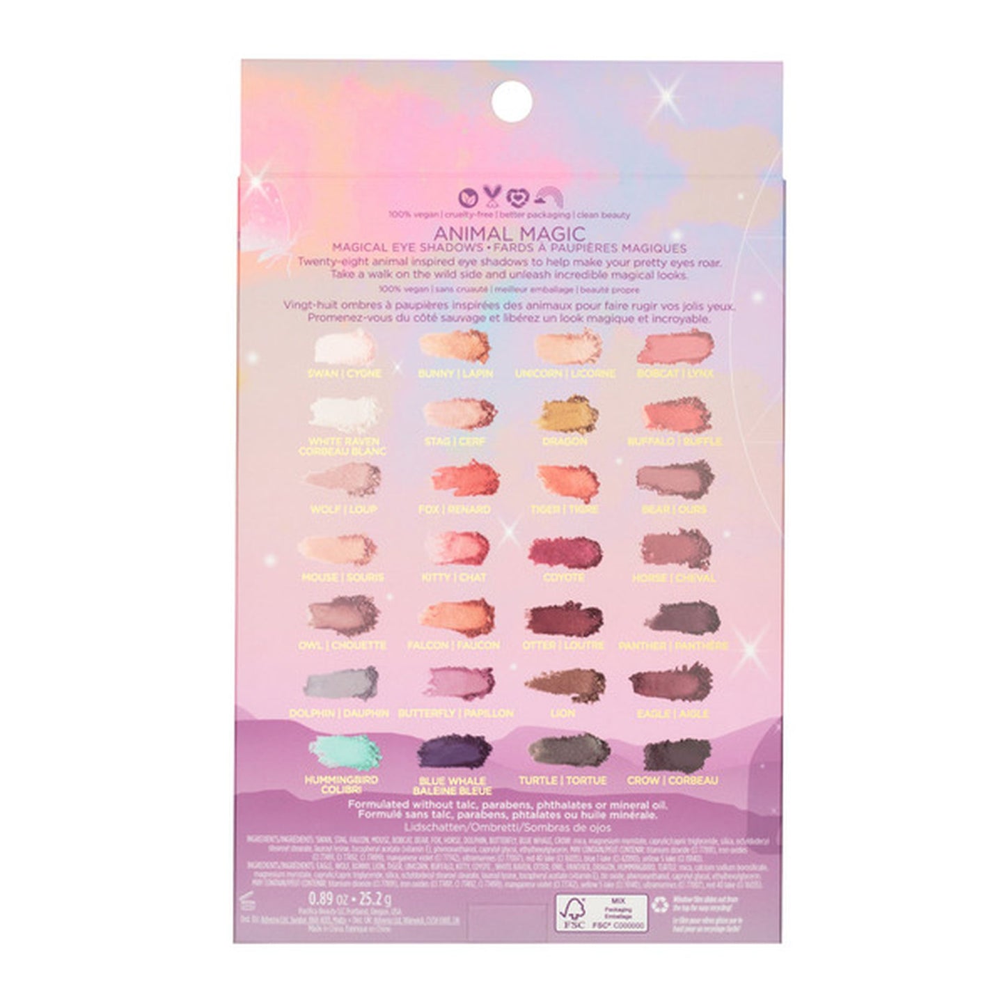 Paleta de sombras de ojos con 28 tonos minerales en diversos acabados.