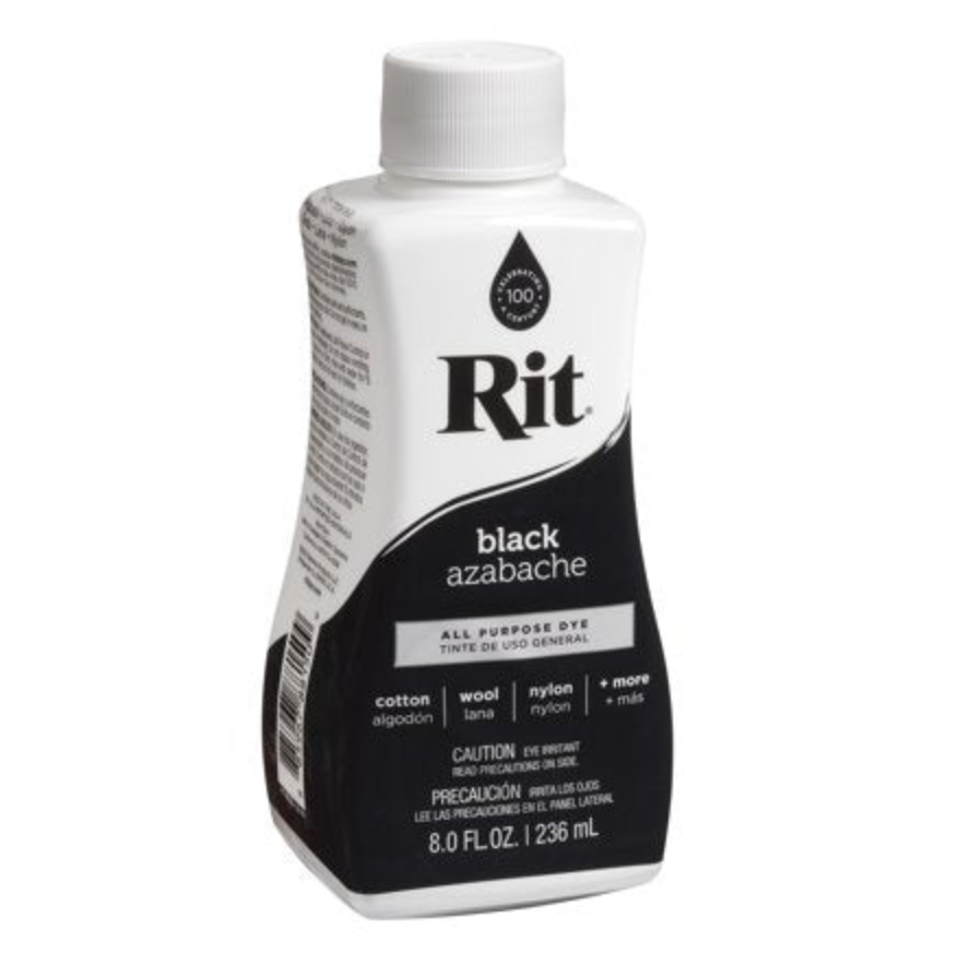 Rit Tinte Líquido Multiusos Negro 8 Fl Oz - Color Vibrante para Tela
