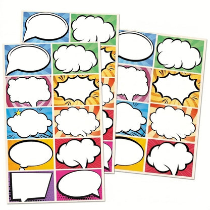 Pack de pegatinas de estilo cómic son ideales para etiquetar pertenencias o decorar fiestas.