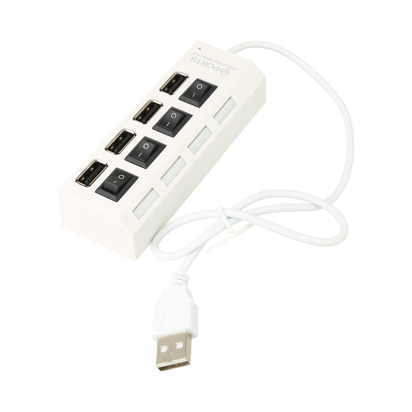 Adaptador concentrador con interruptor de encendido/apagado de alta velocidad USB 2.0 de 4 puertos Naierhg