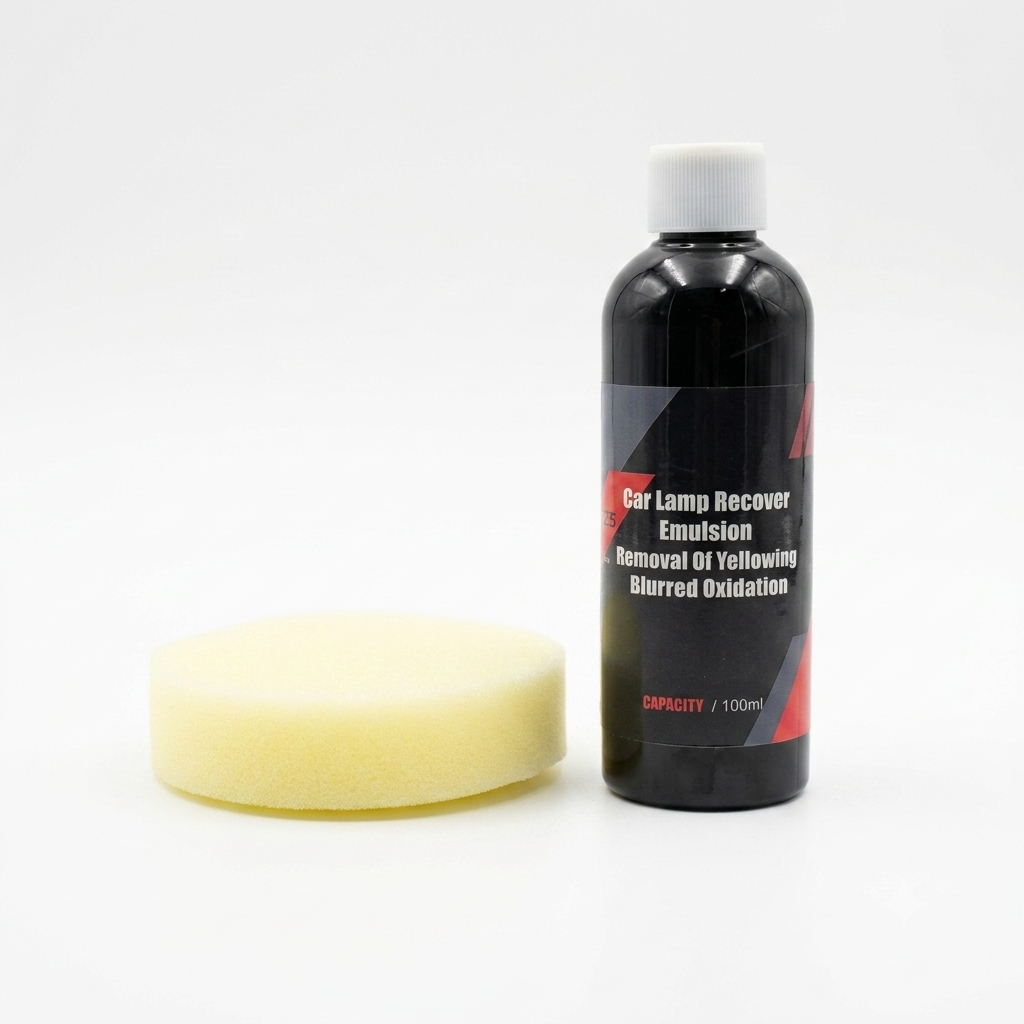 Emulsión restauradora de faros diseñada para eliminar la opacidad, el amarilleo y la oxidación de las luces del vehiculo.