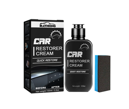 Crema restauradora para plasticos y cuero automotriz, 100ml.