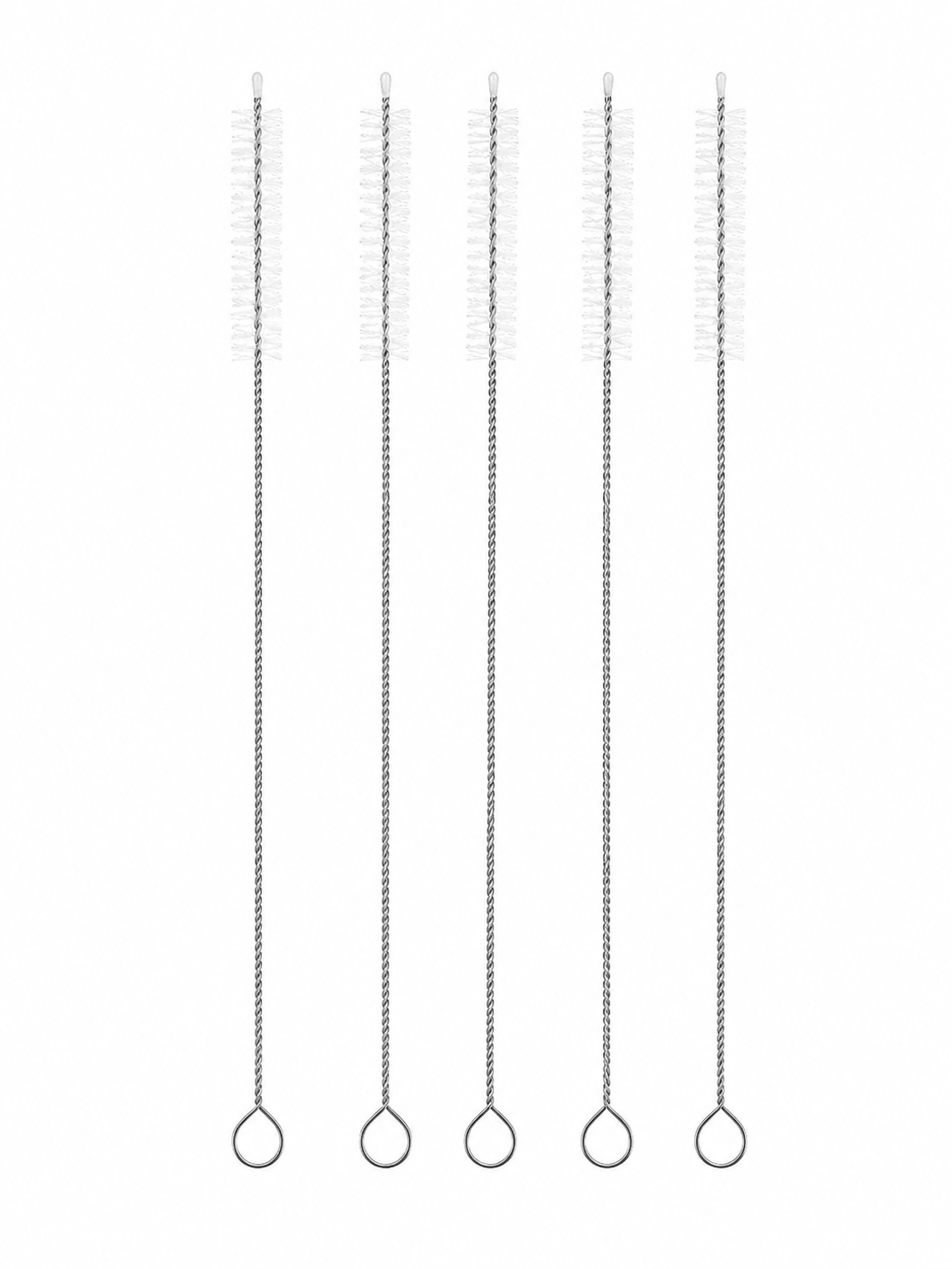 Juego de 5 Cepillos de Limpieza Reutilizables para Pajillas, Botellas y Tubos Estrechos.