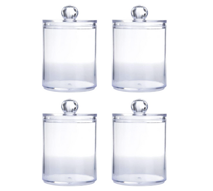 Set de 4 frascos de almacenamiento transparentes.