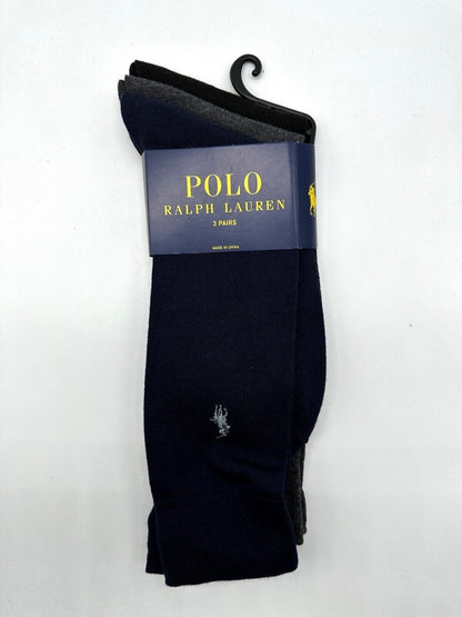 Pack de 3 pares de calcetines para hombre en negro, gris y azul marino.