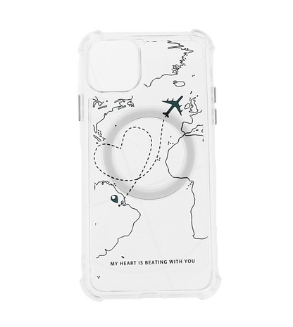 Case de teléfono transparente con diseño de viaje para iPhone 11 Pro max
