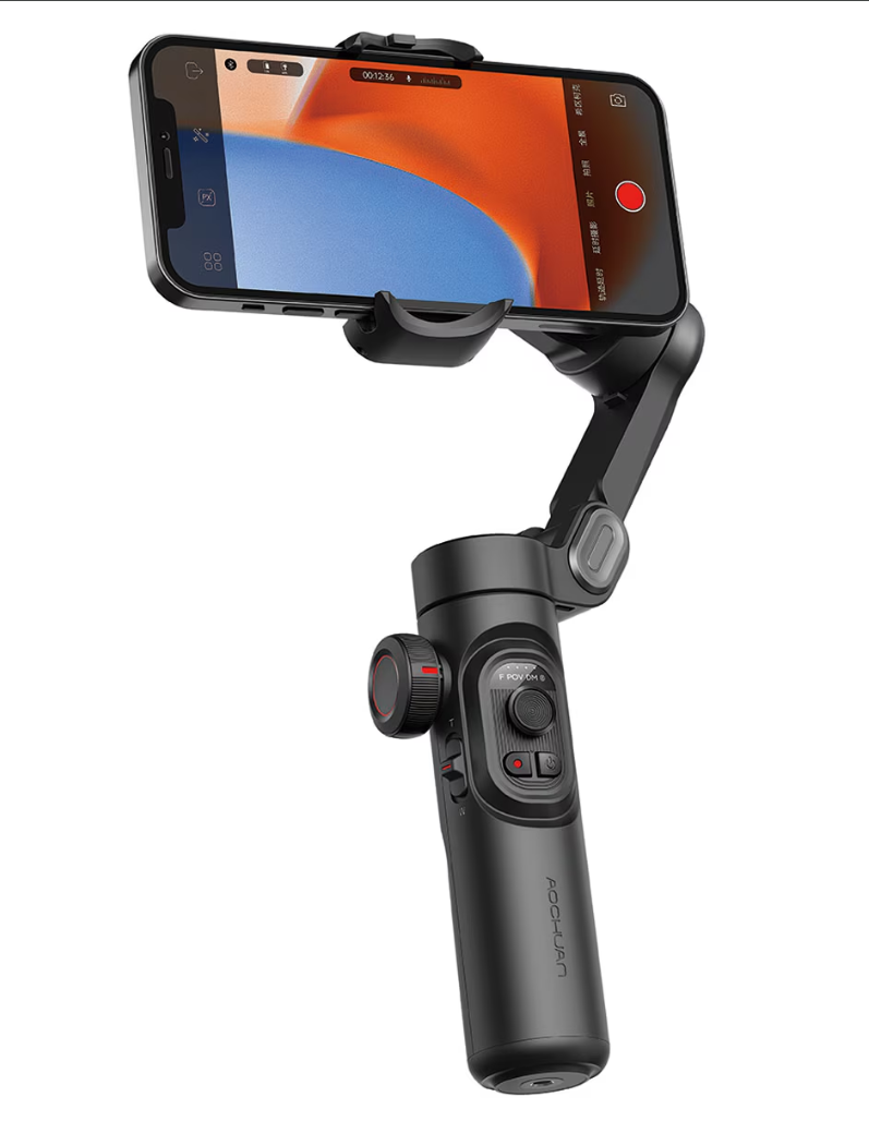 Estabilizador de cardán gimbal de 3 ejes para teléfonos inteligentes.