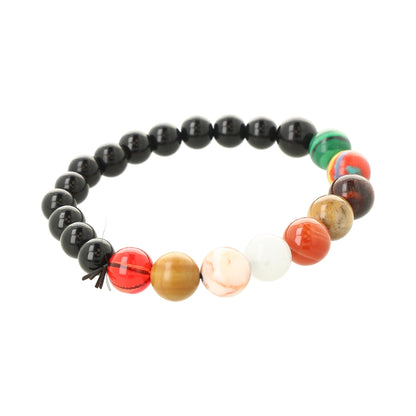 Pulsera de la suerte, sistema solar de galaxia, ocho planetas, chakras, piedra natural, para hombres y mujeres, hechas a mano.