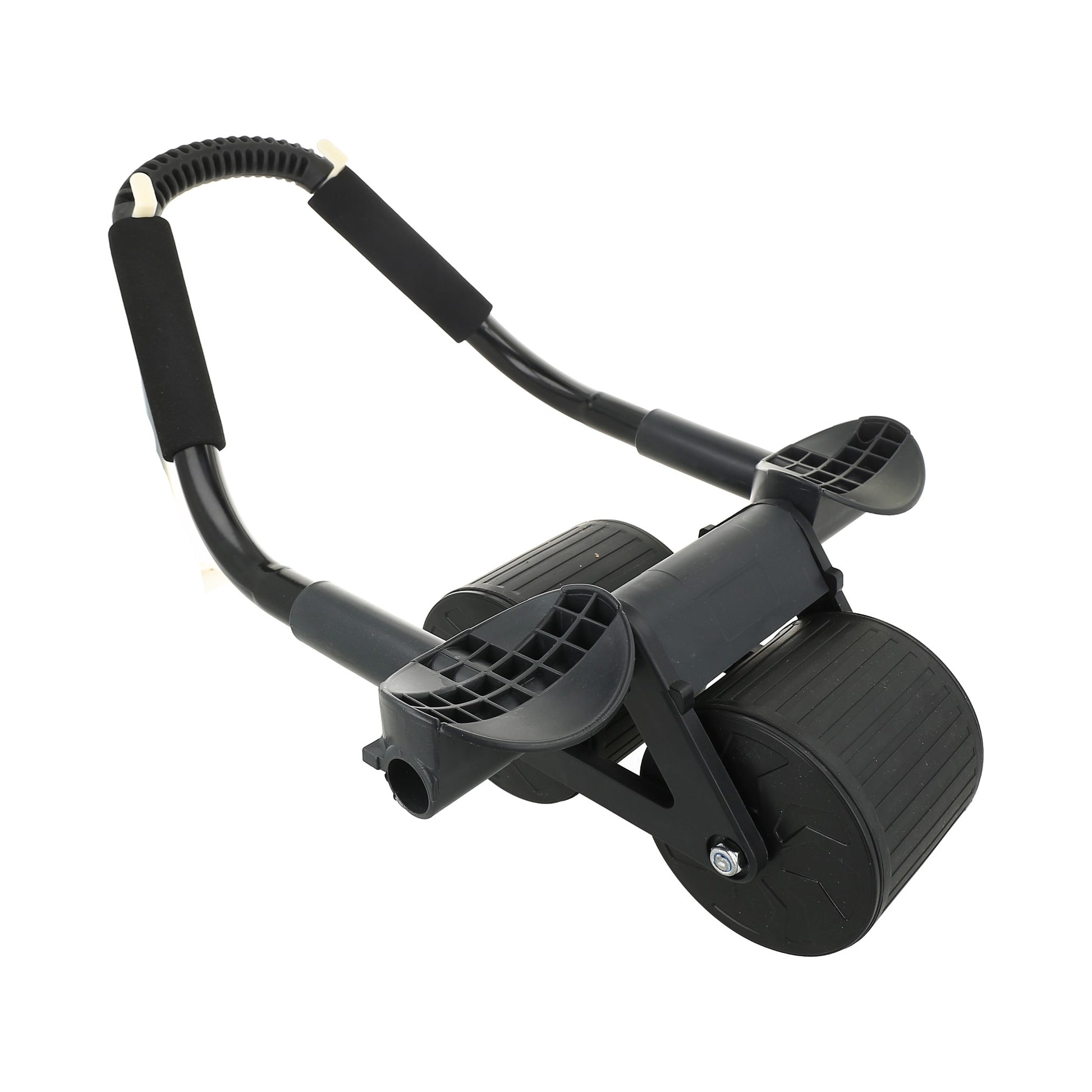 Rodillo abdominal con rebote automático y soporte para codos.