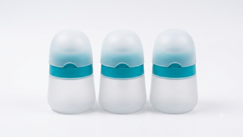 Biberones para bebe de Silicone, conocidos por su tacto suave similar al pecho materno.