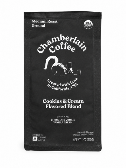 Café Molido de Tueste Medio Sabor Cookies & Cream 12 oz Orgánico.