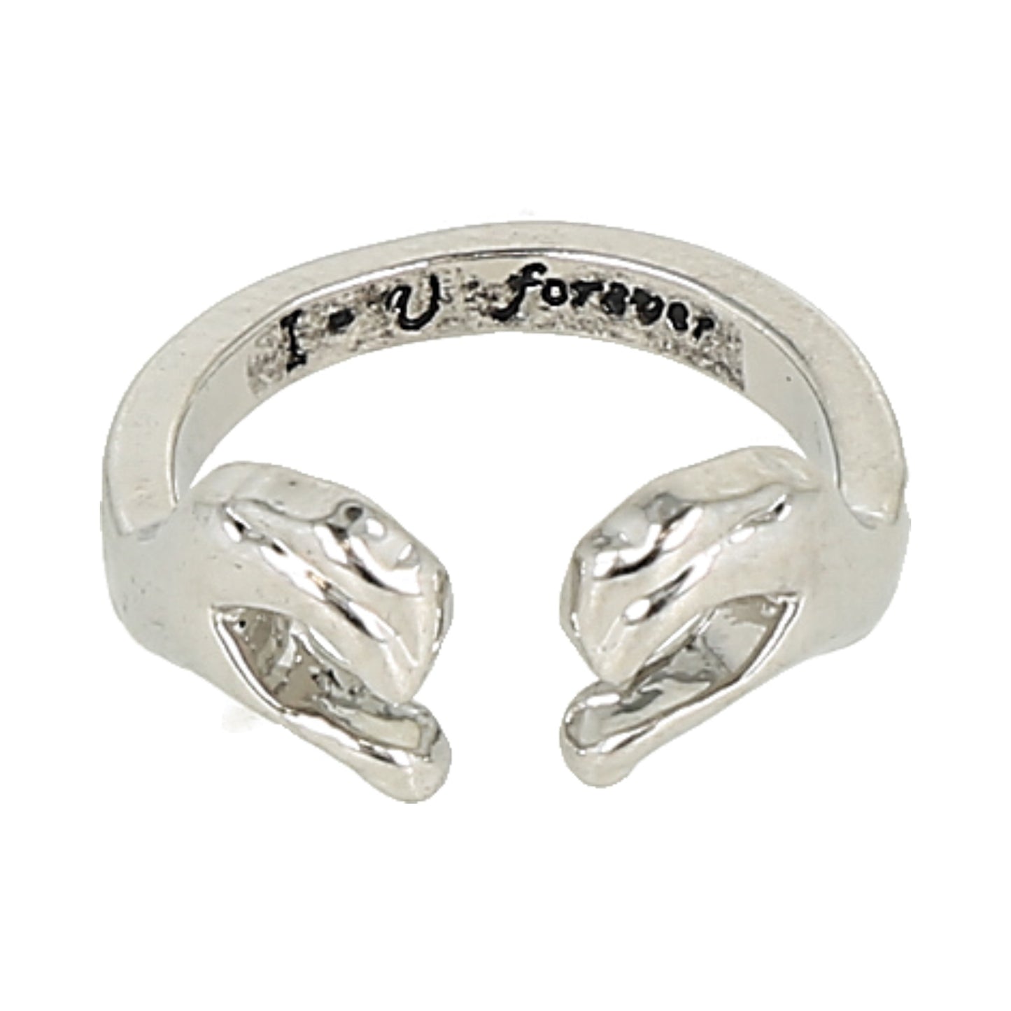 anillo "I <3 U forever" color silver.