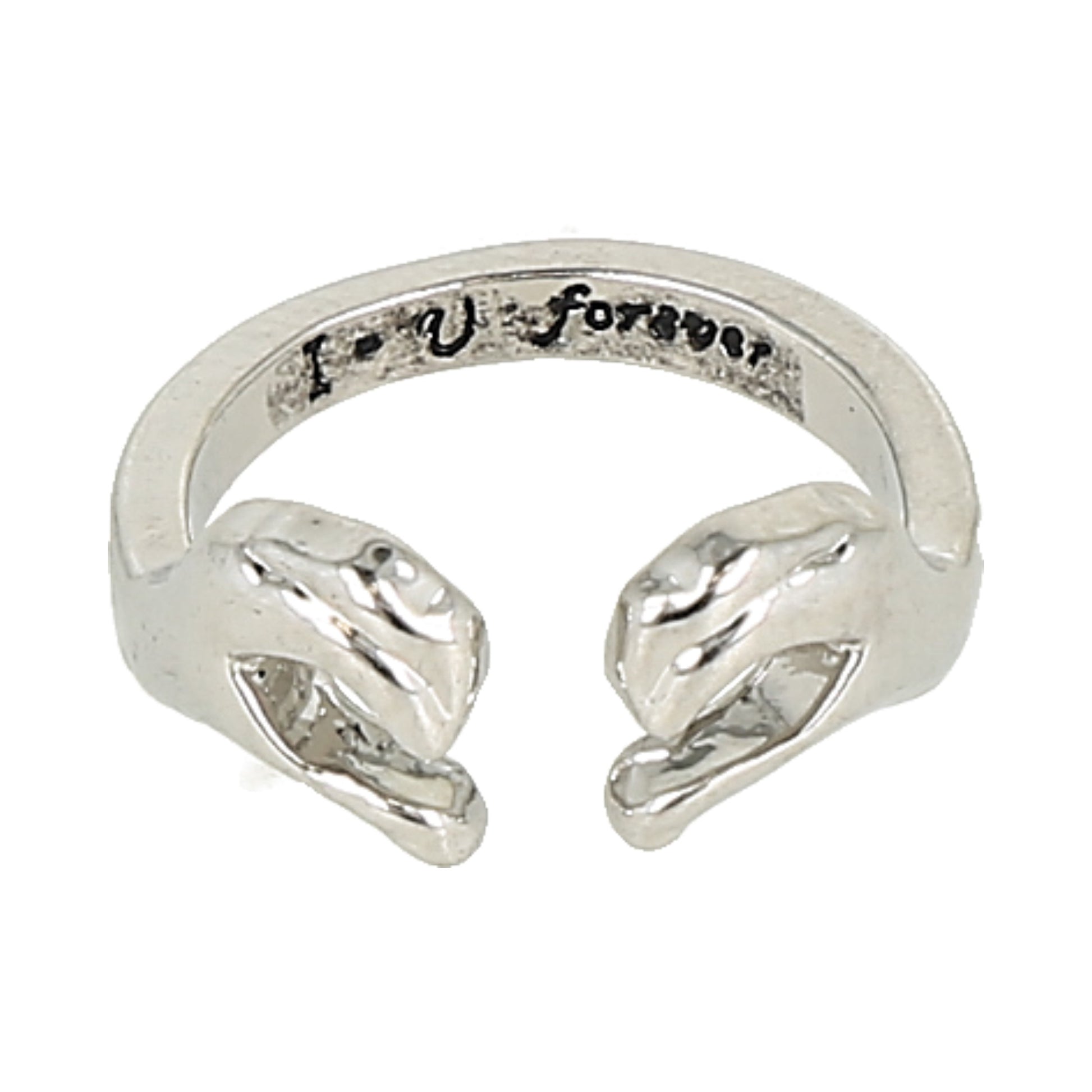 anillo "I <3 U forever" color silver.