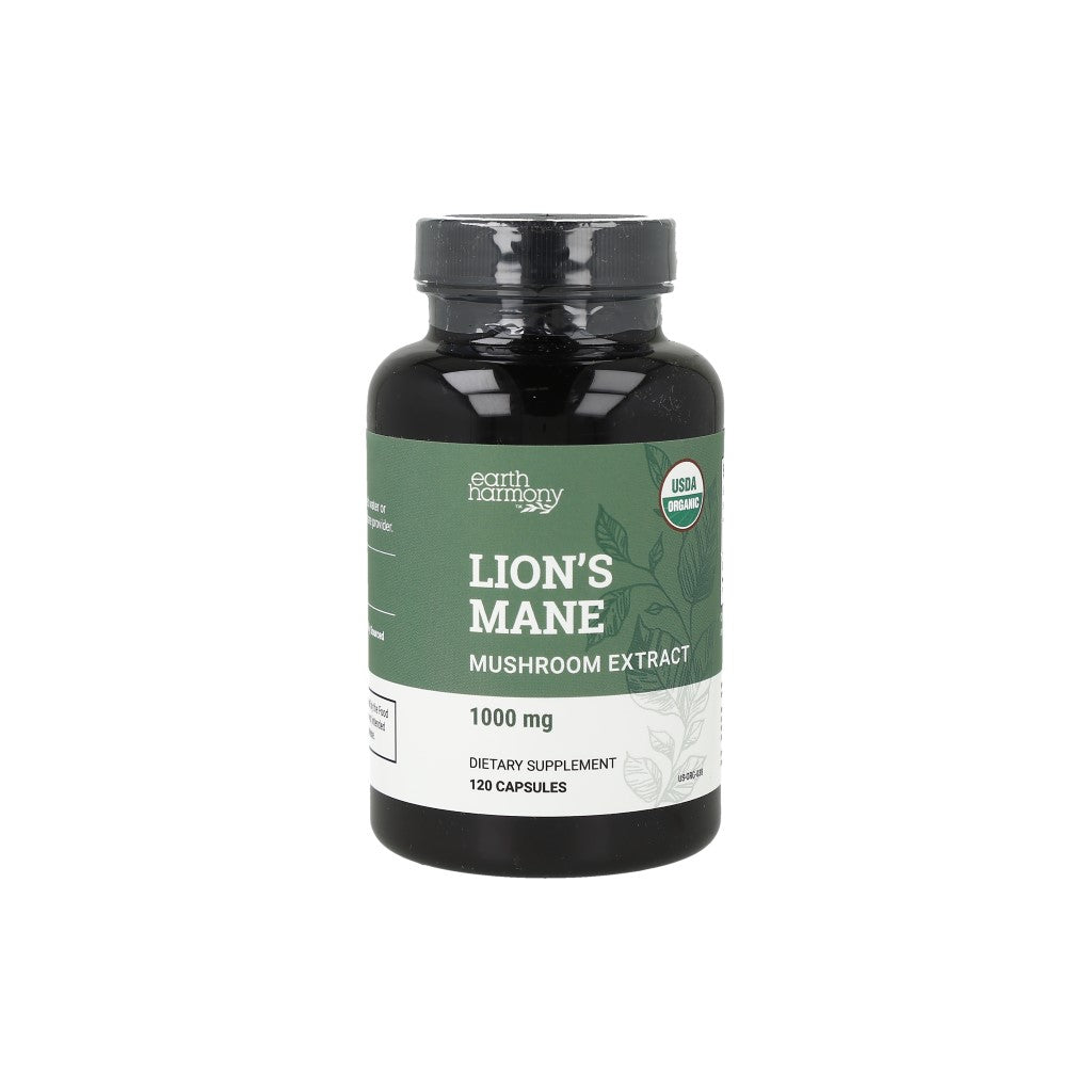 Suplementos earth harmony Lions Mane Mushroom extract 1000 mg 120 capsules