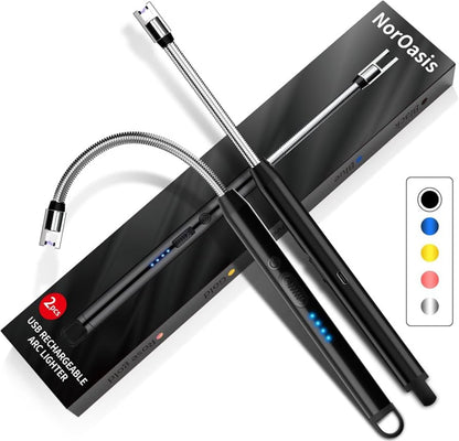 Encendedor eléctrico recargable USB de arco flexible, paquete de 2 unidades.