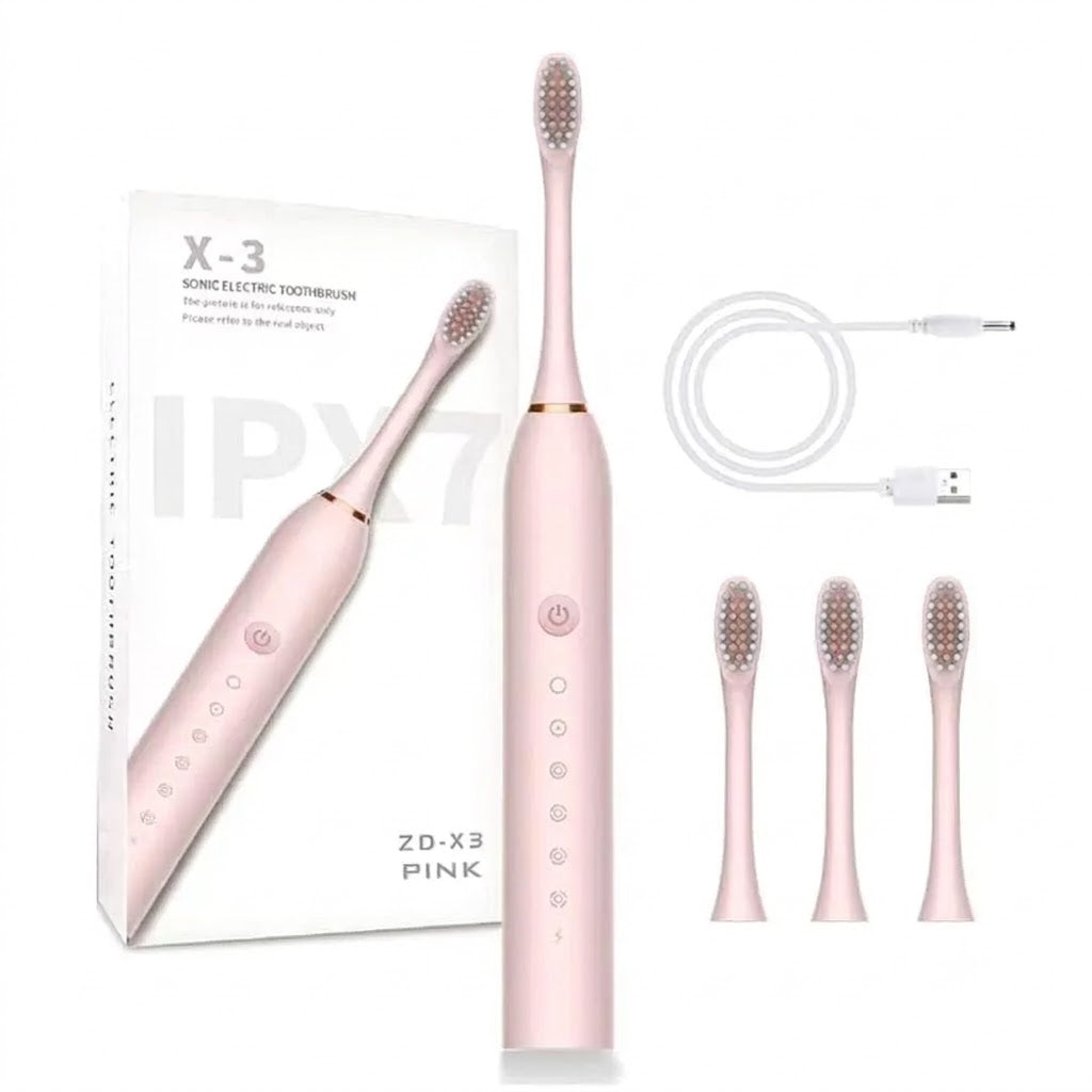 Cepillo dental sónico cuenta con certificación de impermeabilidad IPX7, permitiendo su uso seguro bajo el agua.