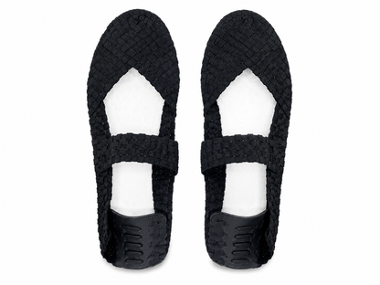 Zapatos Planos Tejidos Color Negro para Mujer Talla 38.