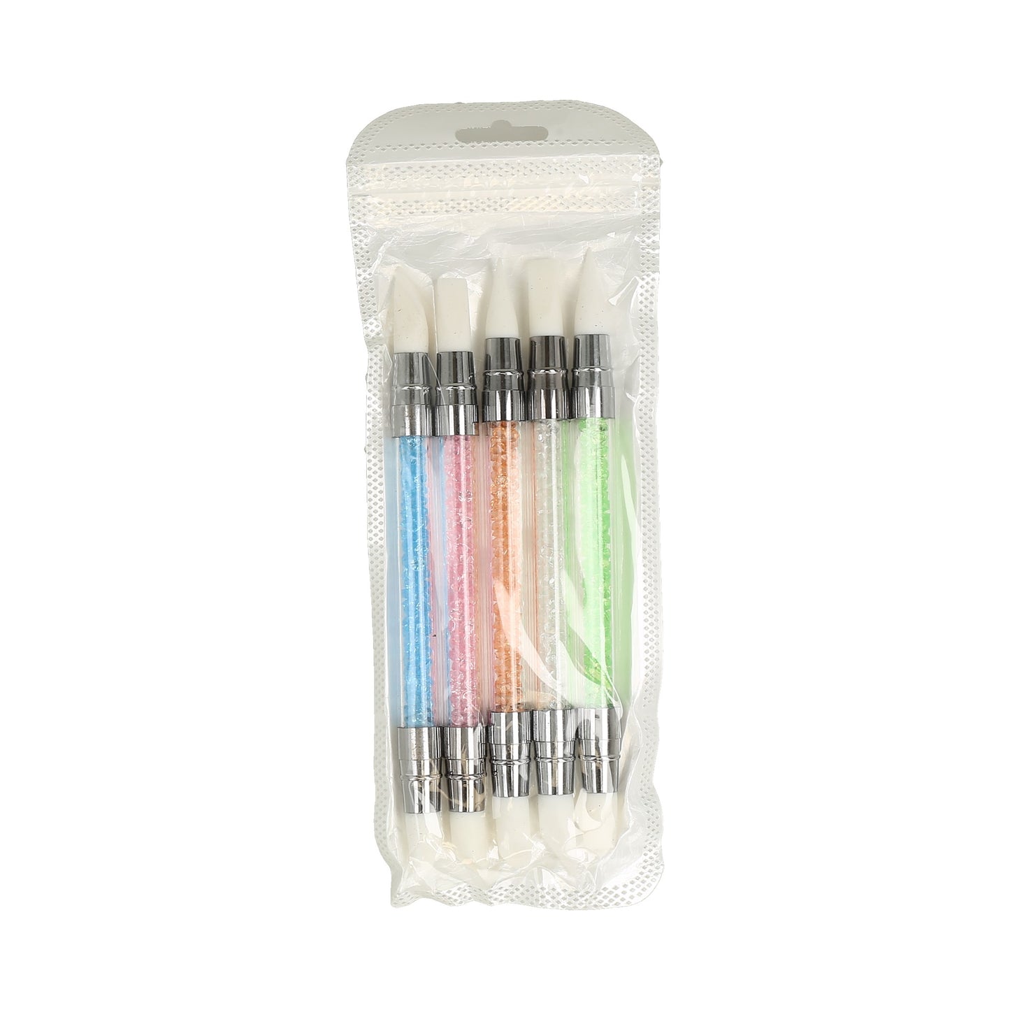 set de 5 pinceles de silicona para decoración de uñas.