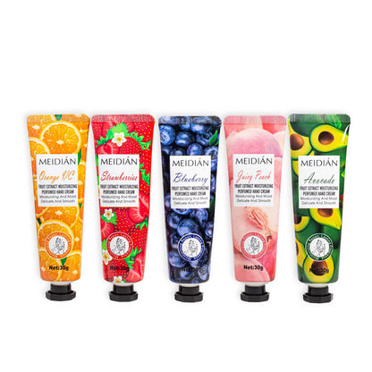 Pack de cinco tubos de crema de manos de 30g cada uno.