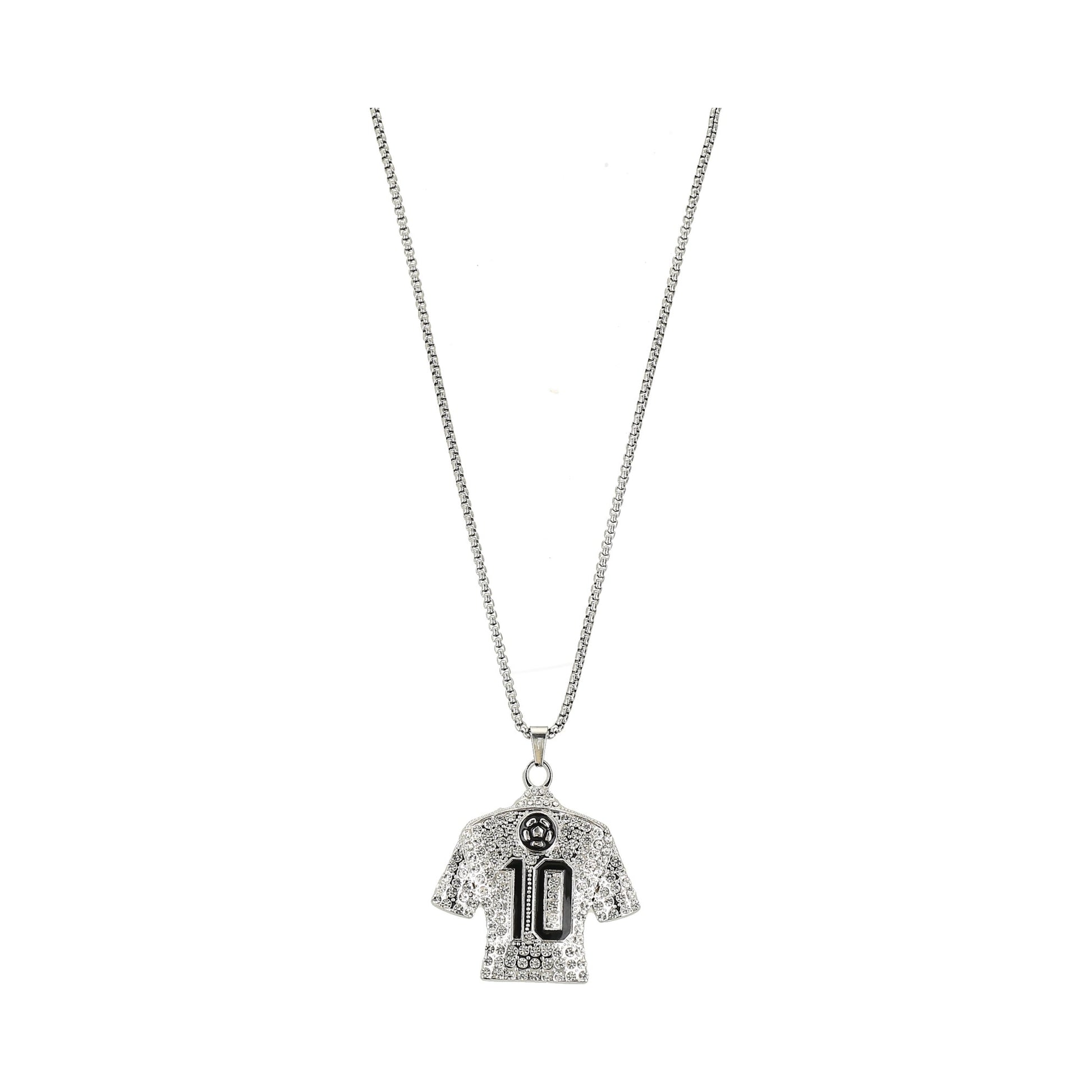 Collar de futbol color silver Camiseta 10 Messi