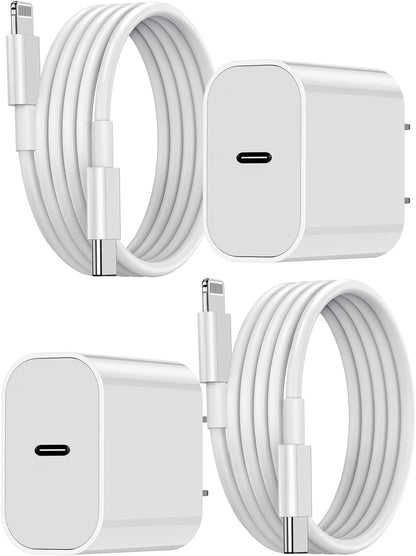 Conjunto de adaptadores de pared de carga rápida USB-C de 20 W.