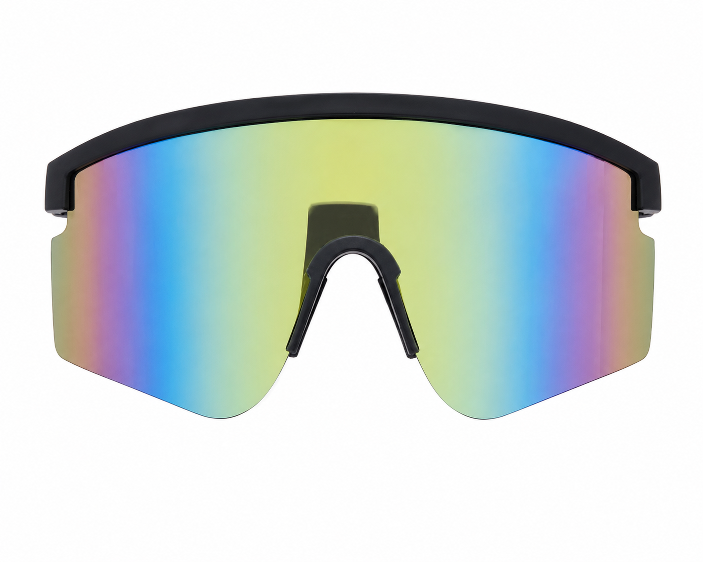 Gafas deportivas de ciclismo con lente panorámica espejo y protección UV.