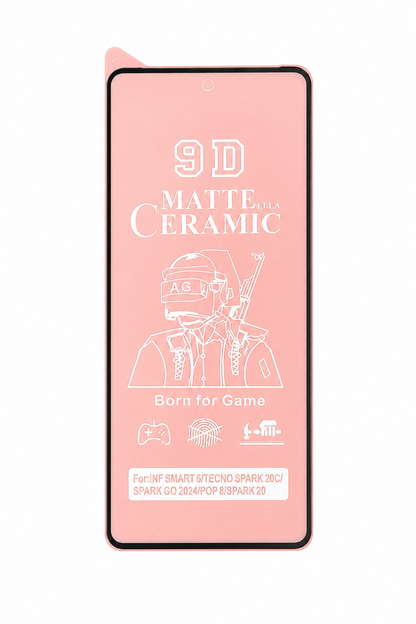 Protector de Pantalla Cerámico Mate 9D para Tecno Spark 20C.