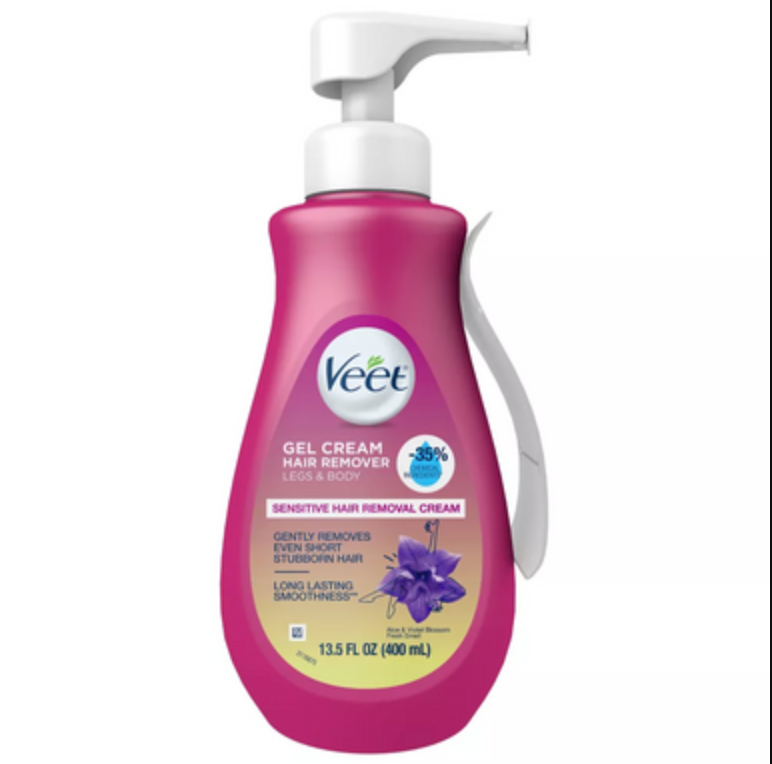 Veet 3 Minute Hair Removal Gel Cream Pump For Sensitive Skin, 13.5 Oz