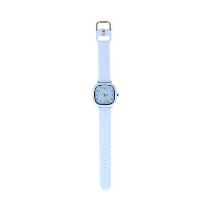 reloj azul analogo. azul.