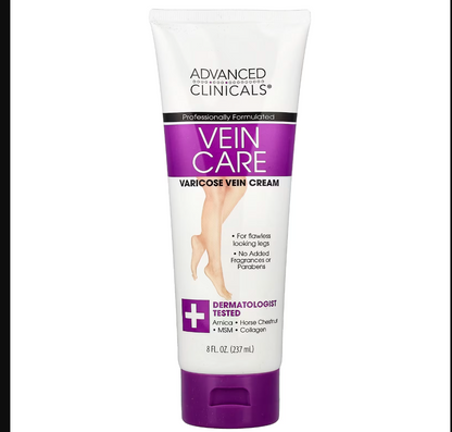 Crema para el cuidado de venas , está diseñada para ayudar a disminuir la apariencia de venas varicosas y arañas vasculares.