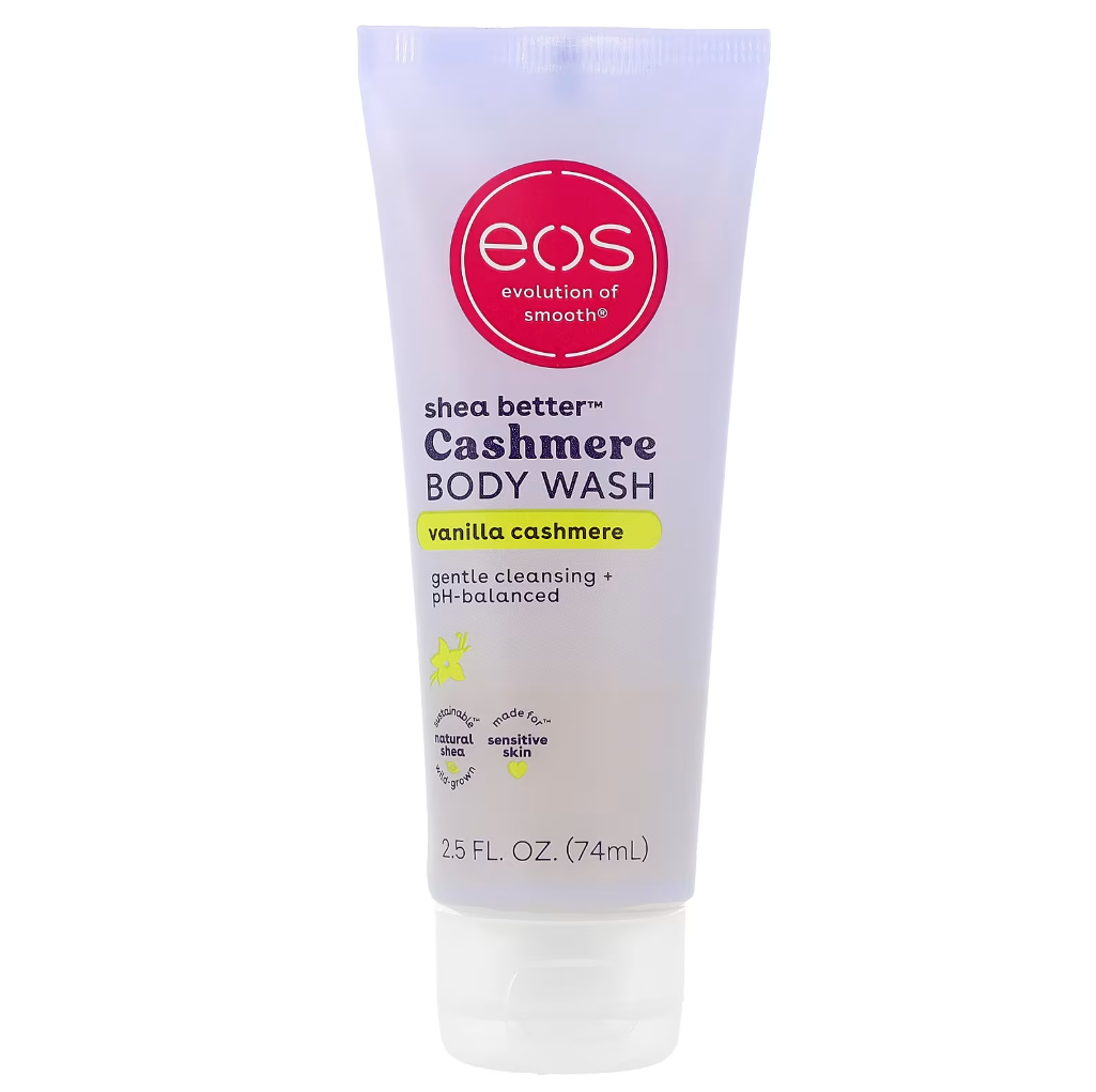 Jabón líquido corporal, contiene manteca de karité, ofrece una fórmula de gel cremoso y es de pH equilibrado, envase específico es de 2.5 fl oz (74 ml), ideal para viajes.
