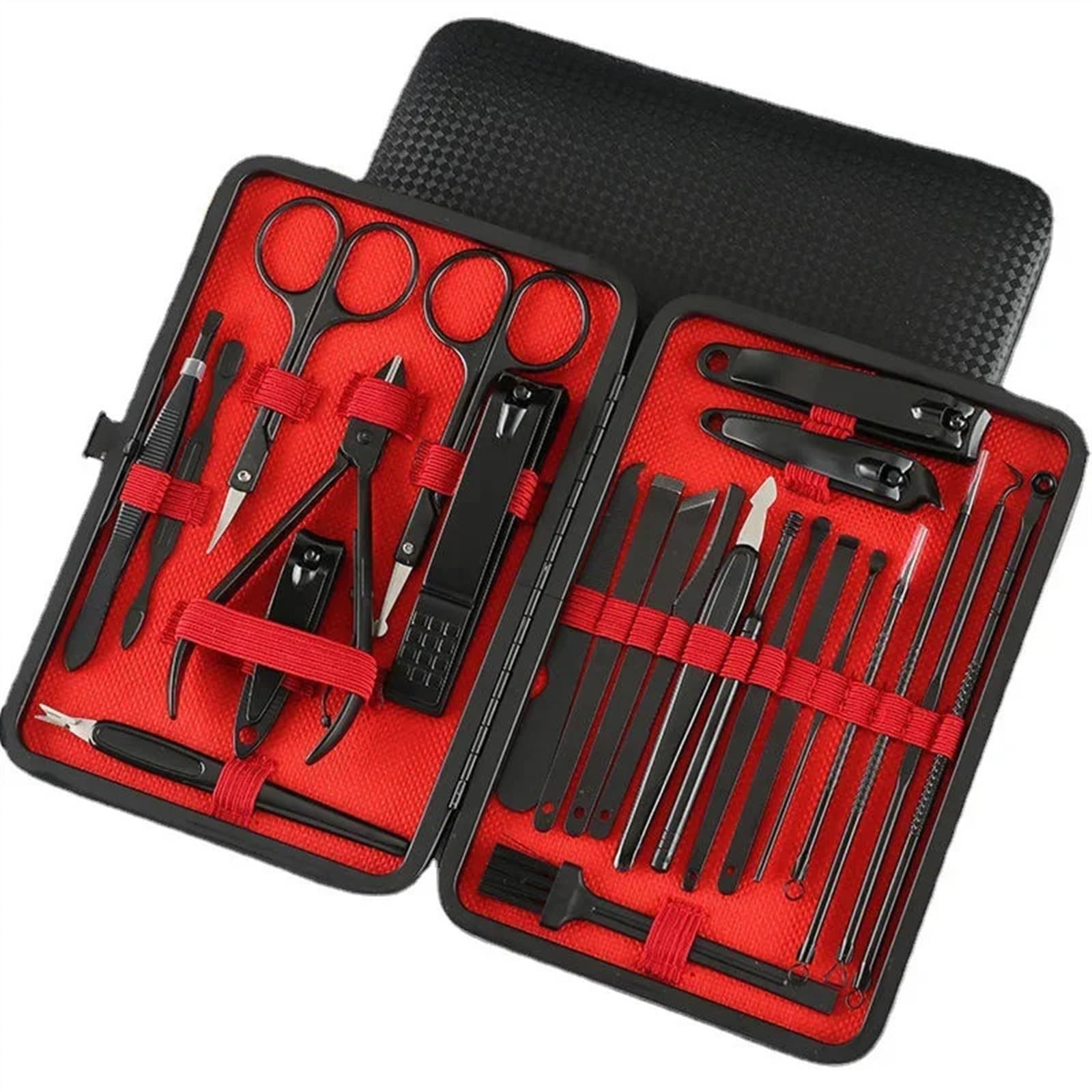 Juego de herramientas de manicura de acero inoxidable.
