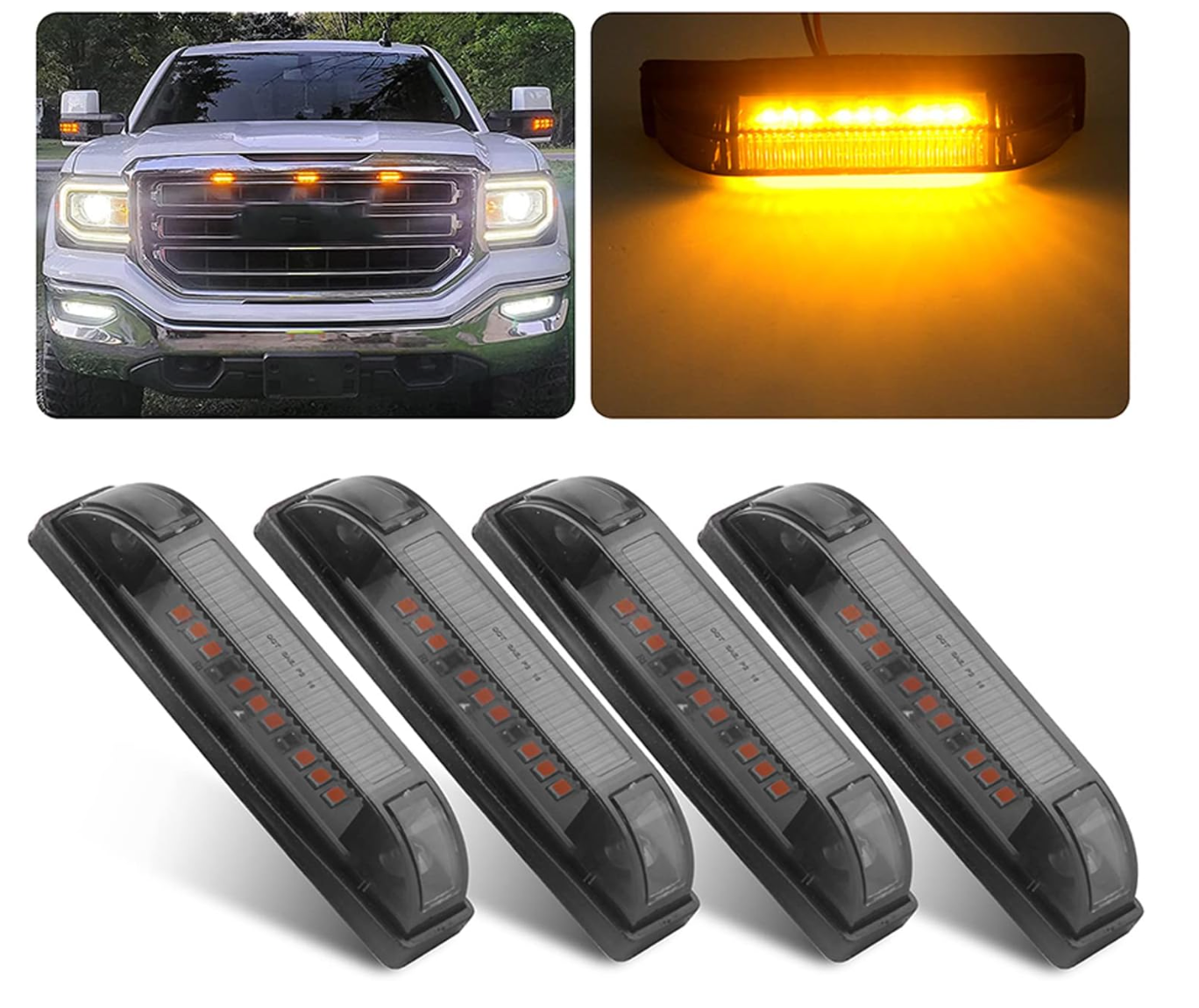 Kit de luces LED 4 unidades para parrilla delantera de vehiculos 4x4.