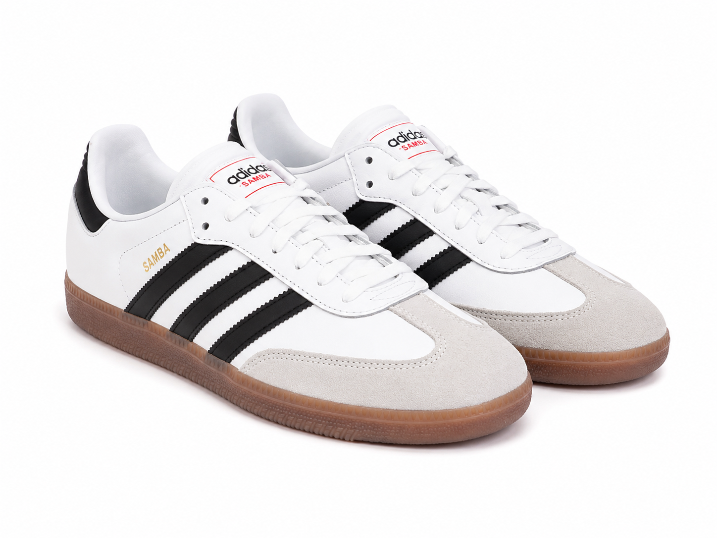 Zapatos deportivos casuales de piel sintética blanca con detalles negros y suela de goma, talla 9.