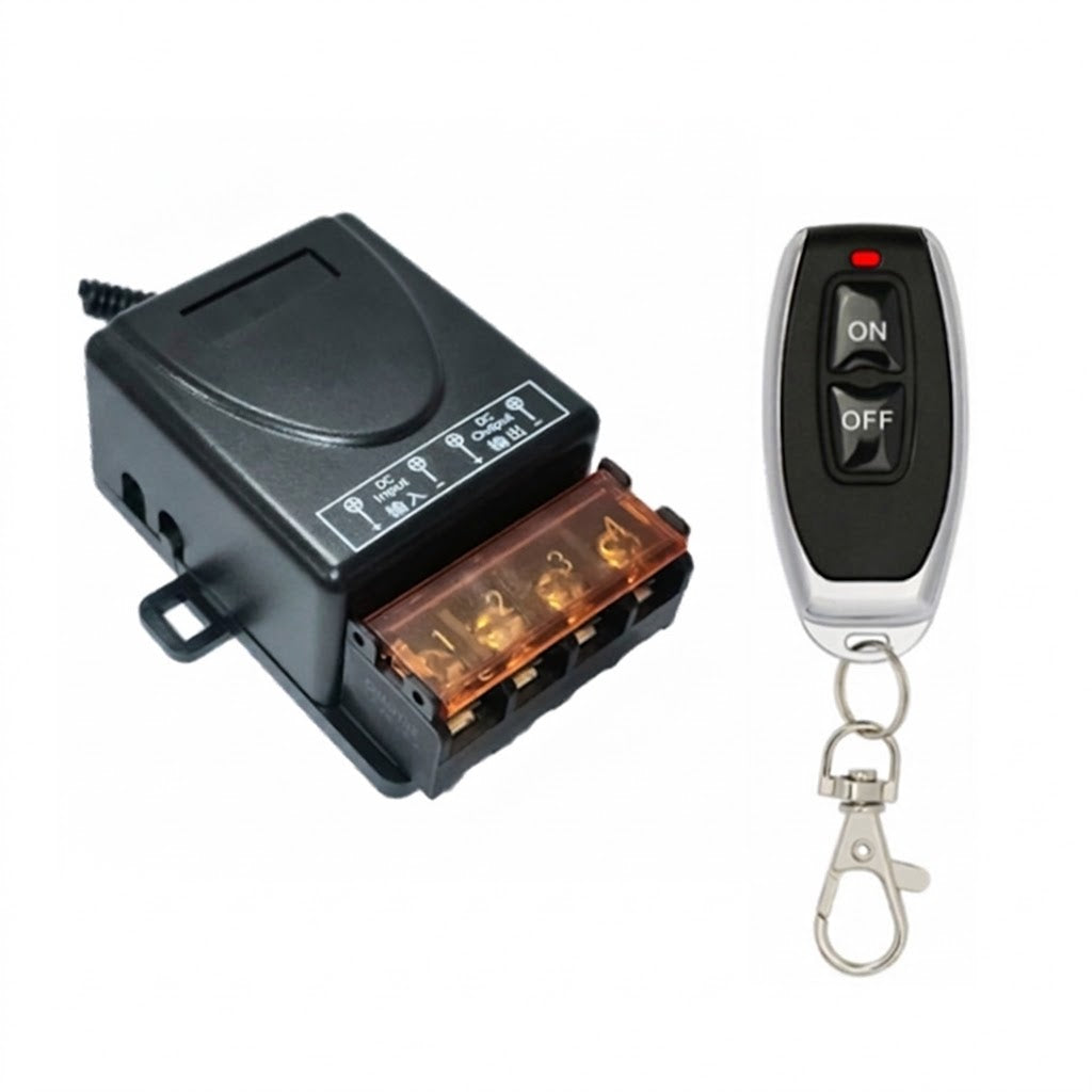 Interruptor de control remoto inalámbrico RF de 433 MHz, diseñado para encender y apagar aparatos eléctricos de alto consumo, utilizado mayormente en automoviles.