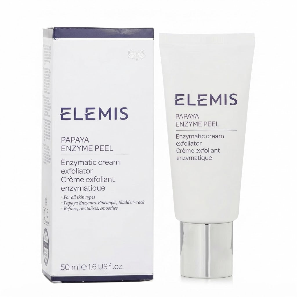 Crema exfoliante enzimática de 50 ml que utiliza enzimas naturales de frutas.