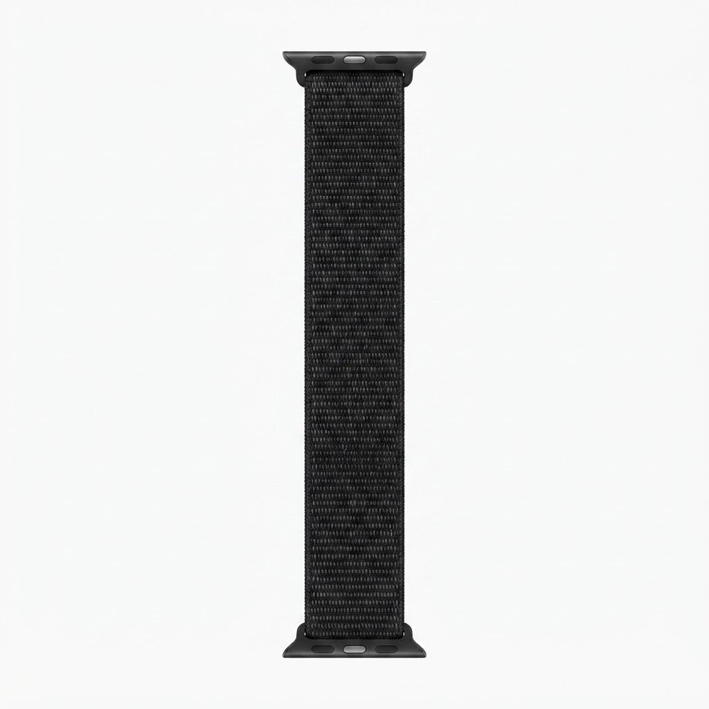 Correa deportiva de niilon negro estilo Loop para Apple Watch.